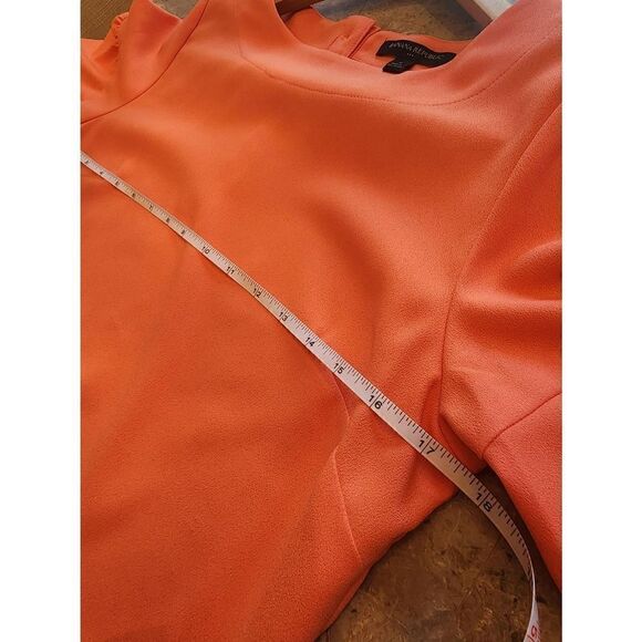 Banana Republic coral dream shift dress size 4 ruffle sleeve - Picture 6 of 10